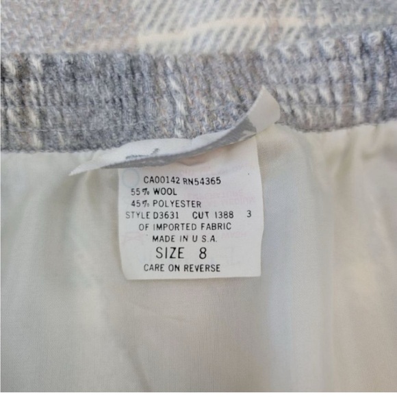 Vintage Plaid Wool Blend A-Line Skirt - Picture 7 of 8